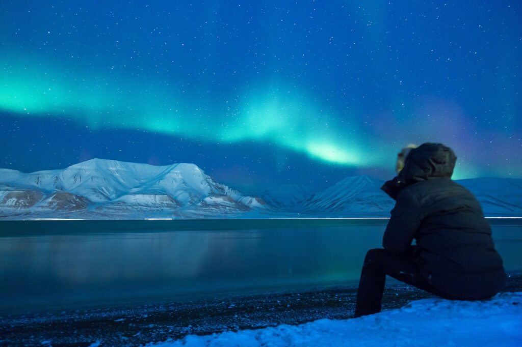 the blue aurora borealis