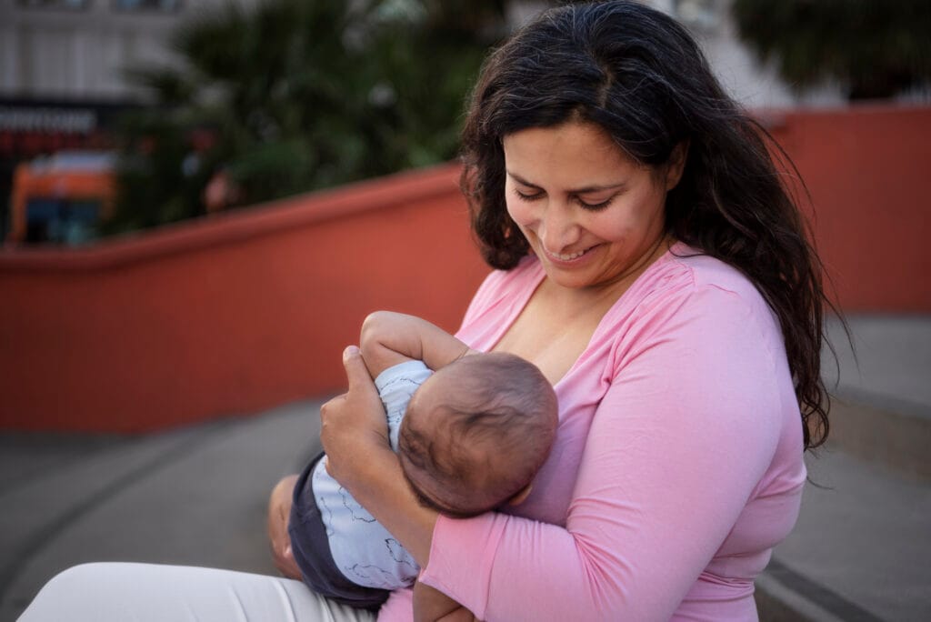 mom and baby. Breastfeeding
